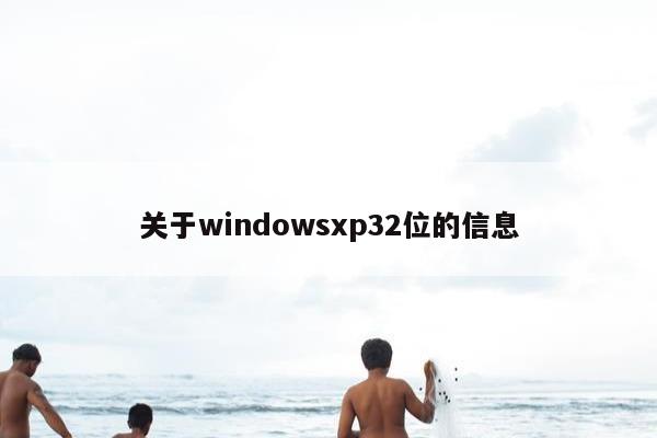 关于windowsxp32位的信息