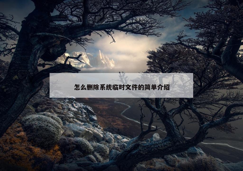 怎么删除系统临时文件的简单介绍