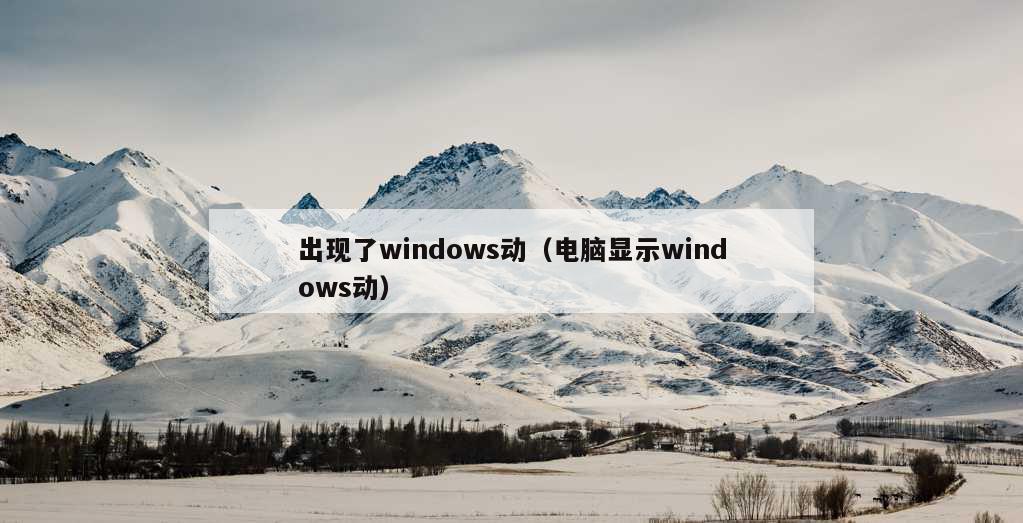 出现了windows动（电脑显示windows动）