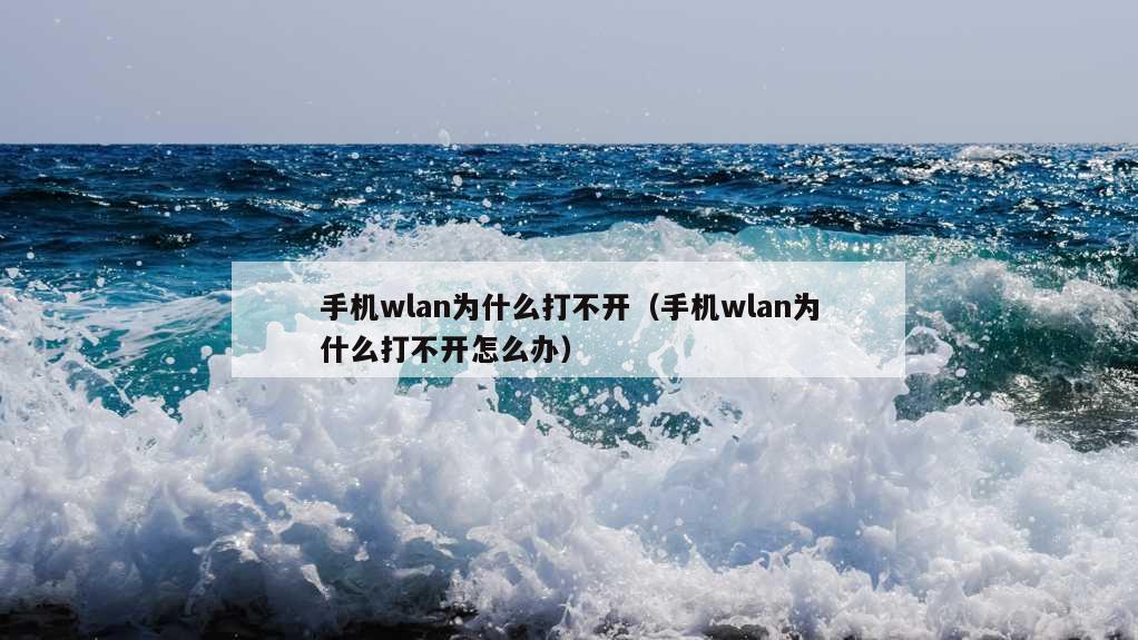 手机wlan为什么打不开（手机wlan为什么打不开怎么办）