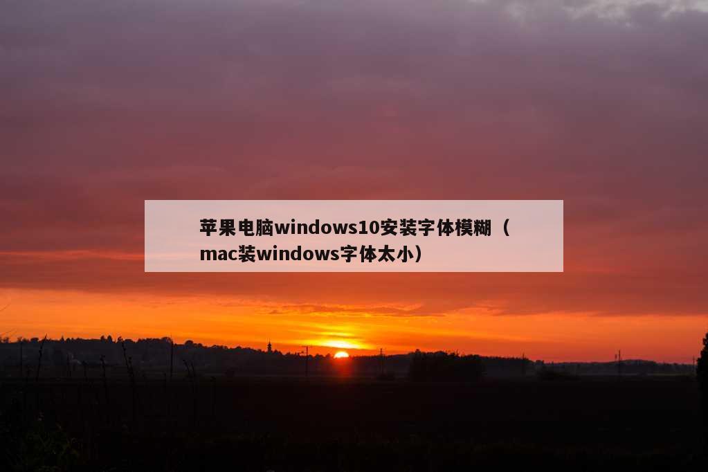 苹果电脑windows10安装字体模糊（mac装windows字体太小）