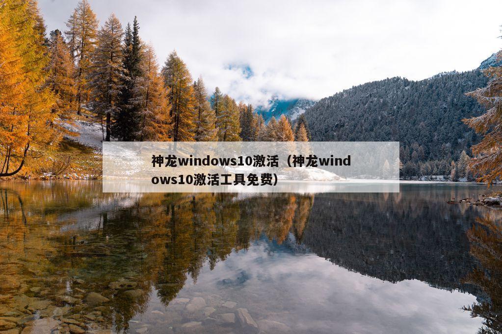 神龙windows10激活（神龙windows10激活工具免费）