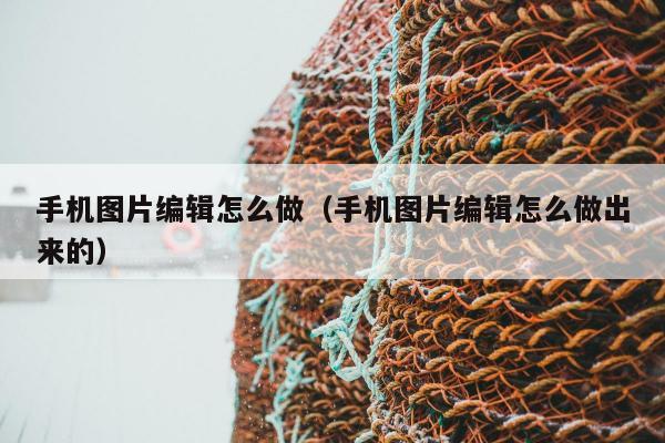 手机图片编辑怎么做（手机图片编辑怎么做出来的）