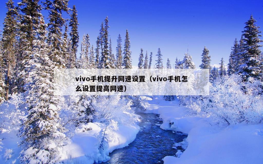 vivo手机提升网速设置（vivo手机怎么设置提高网速）