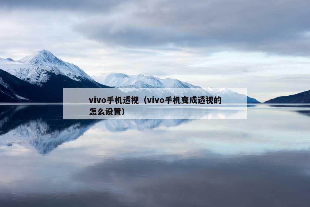 vivo手机透视（vivo手机变成透视的怎么设置）