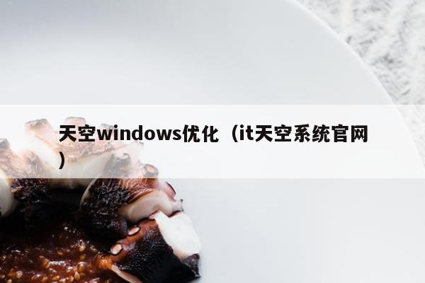 天空windows优化（it天空系统官网）