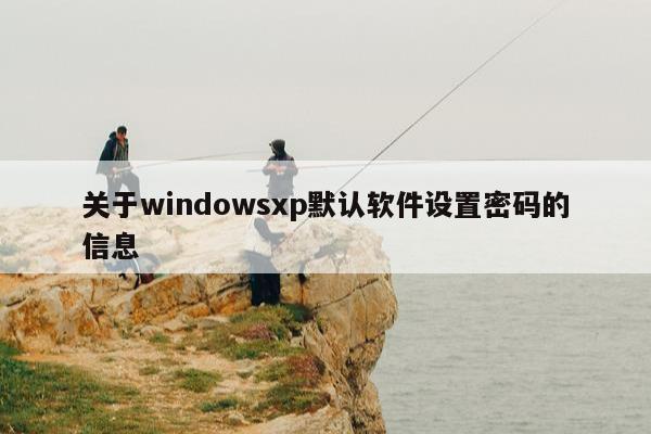 关于windowsxp默认软件设置密码的信息