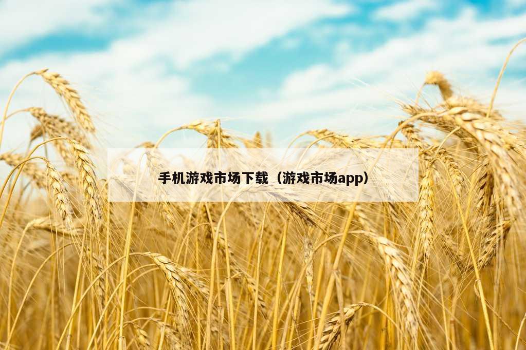 手机游戏市场下载（游戏市场app）