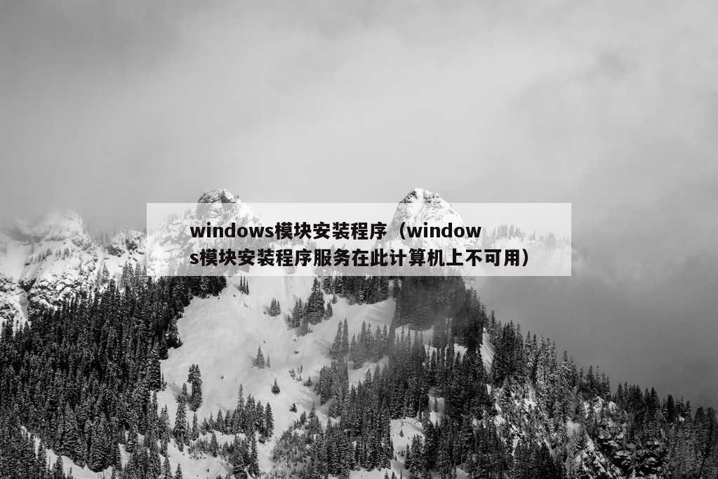 windows模块安装程序（windows模块安装程序服务在此计算机上不可用）