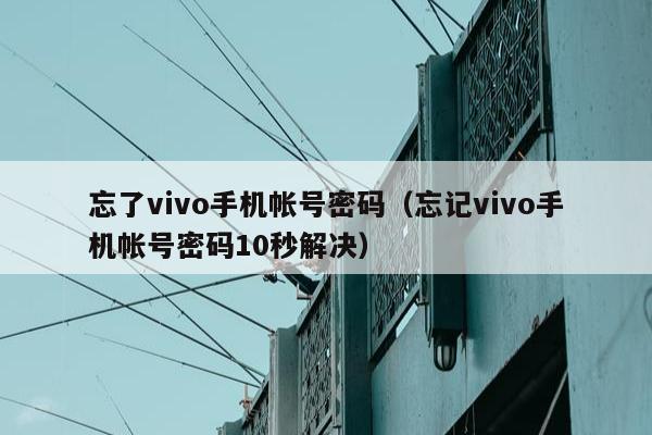 忘了vivo手机帐号密码（忘记vivo手机帐号密码10秒解决）