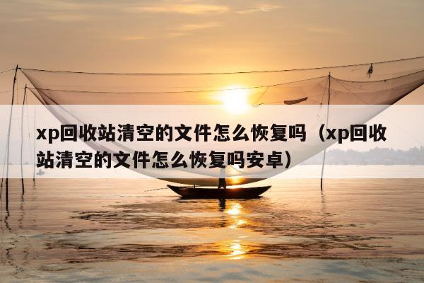 xp回收站清空的文件怎么恢复吗（xp回收站清空的文件怎么恢复吗安卓）