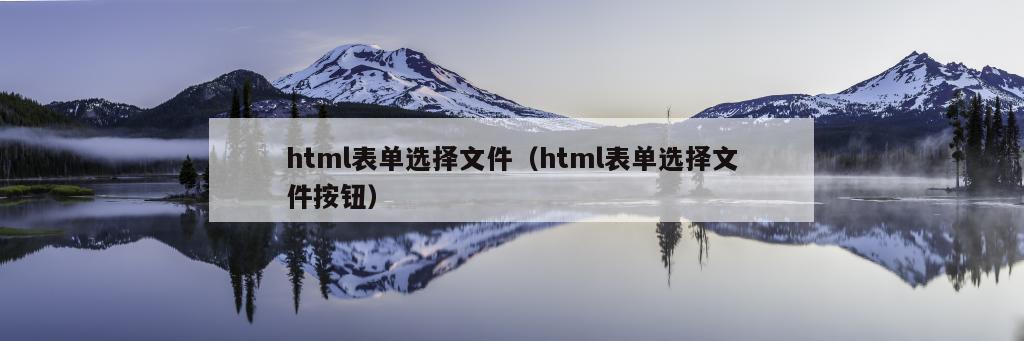 html表单选择文件（html表单选择文件按钮）