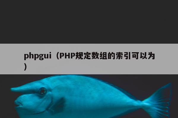 phpgui（PHP规定数组的索引可以为）