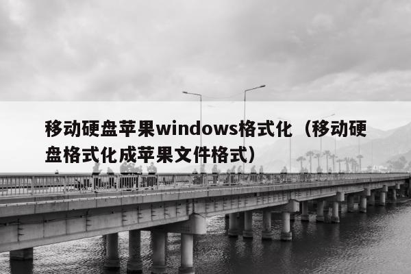 移动硬盘苹果windows格式化（移动硬盘格式化成苹果文件格式）