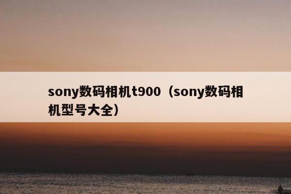 sony数码相机t900（sony数码相机型号大全）