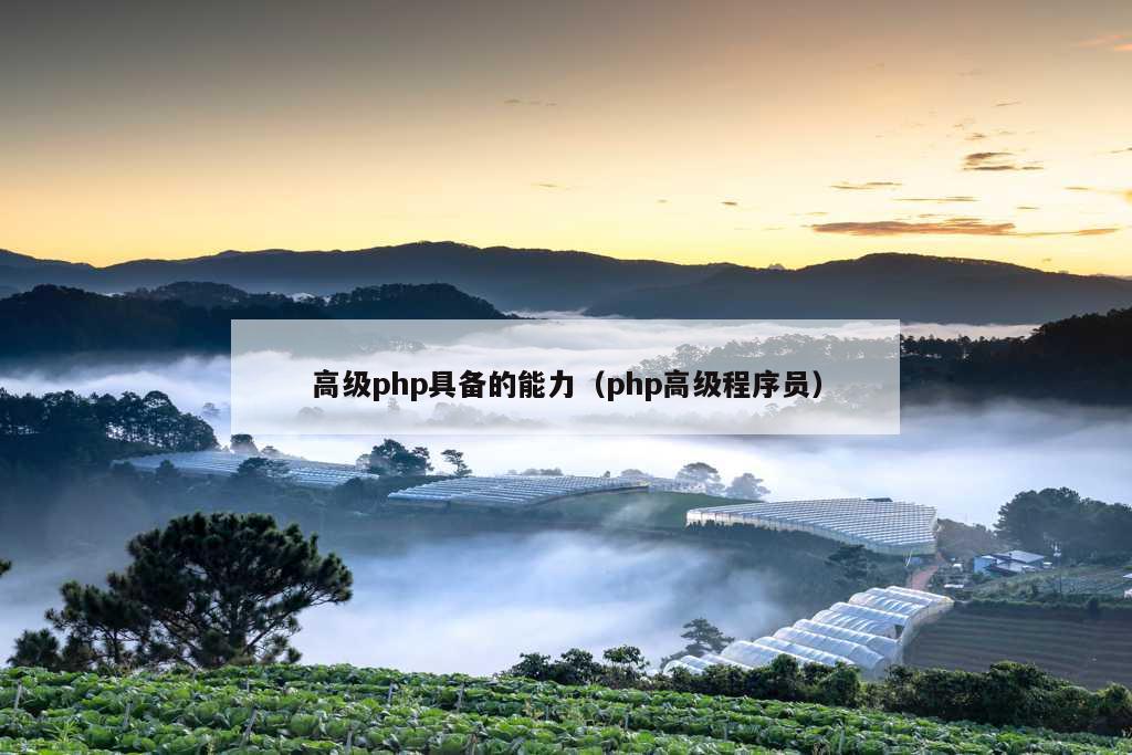 高级php具备的能力（php高级程序员）