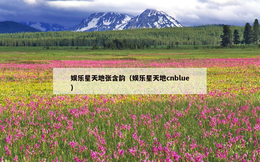 娱乐星天地张含韵（娱乐星天地cnblue）