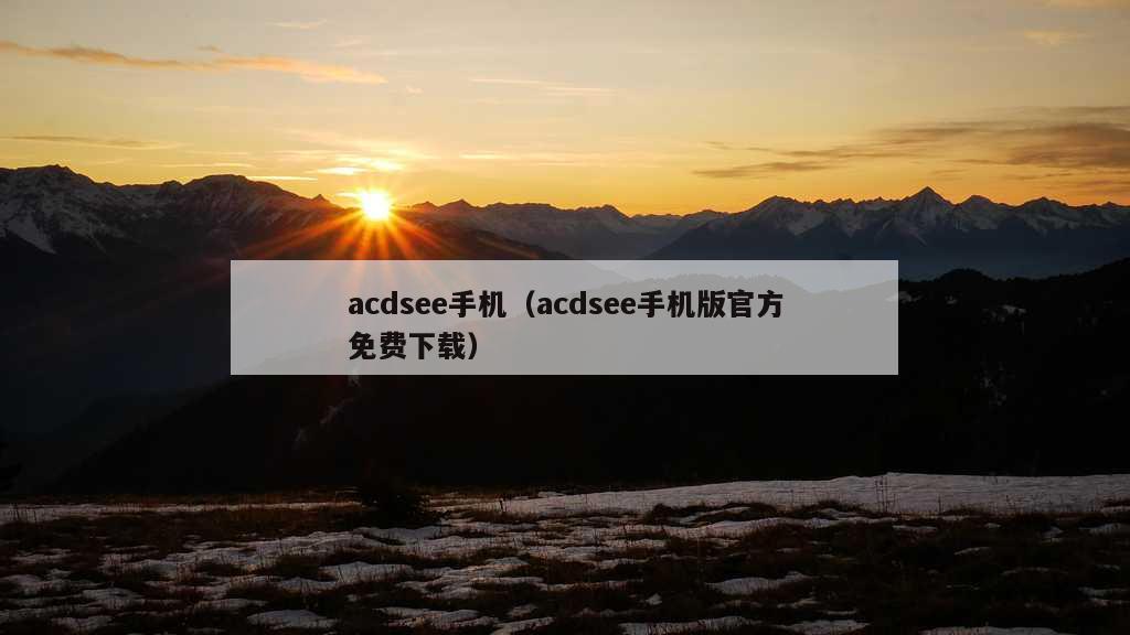 acdsee手机（acdsee手机版官方免费下载）