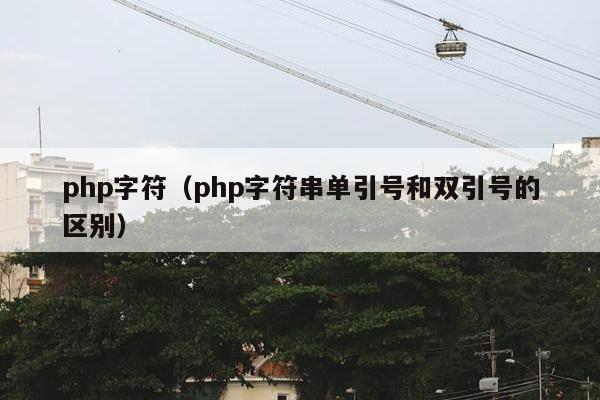 php字符（php字符串单引号和双引号的区别）