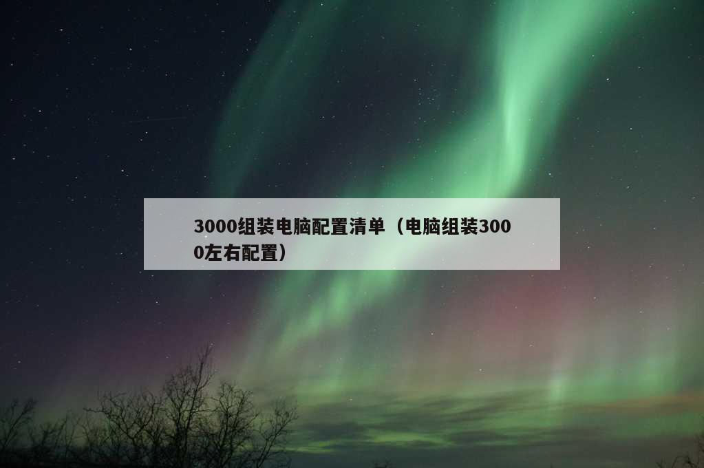 3000组装电脑配置清单（电脑组装3000左右配置）