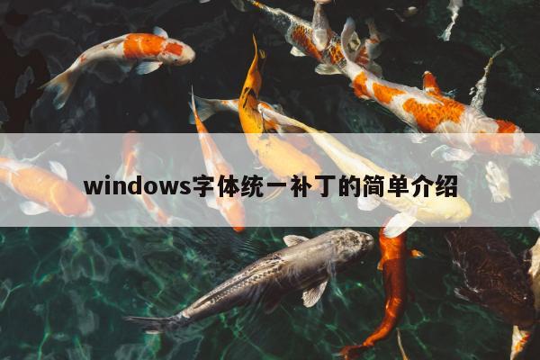 windows字体统一补丁的简单介绍