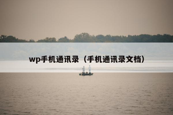 wp手机通讯录（手机通讯录文档）