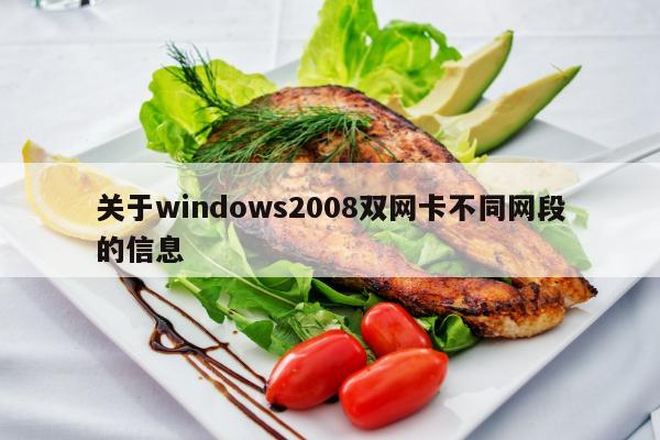 关于windows2008双网卡不同网段的信息