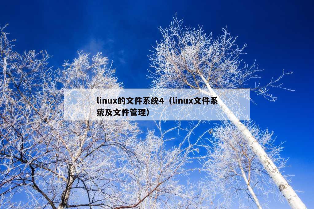 linux的文件系统4（linux文件系统及文件管理）