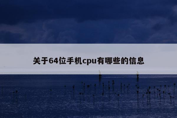 关于64位手机cpu有哪些的信息