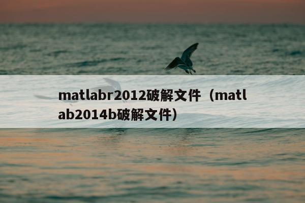 matlabr2012破解文件（matlab2014b破解文件）