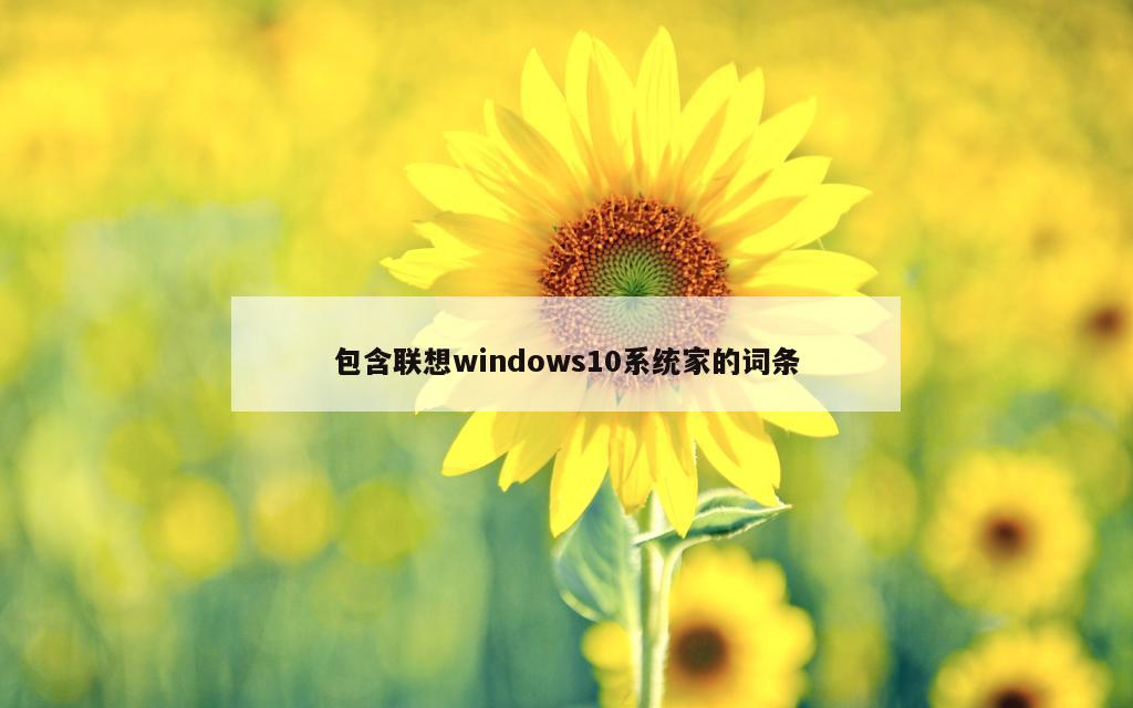 包含联想windows10系统家的词条