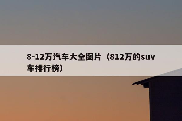 8-12万汽车大全图片（812万的suv车排行榜）