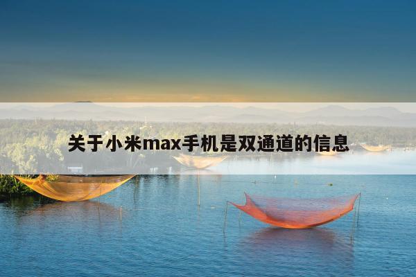 关于小米max手机是双通道的信息