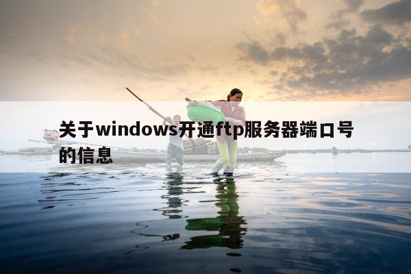 关于windows开通ftp服务器端口号的信息