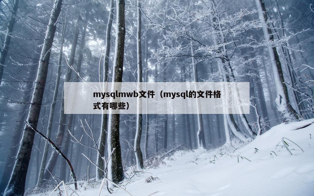 mysqlmwb文件（mysql的文件格式有哪些）