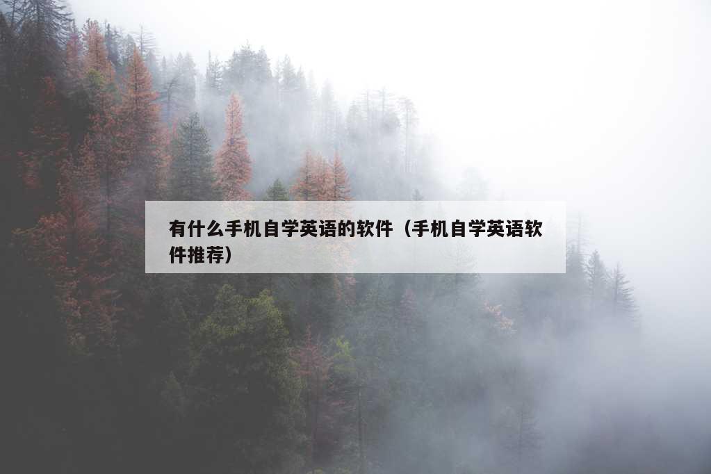 有什么手机自学英语的软件（手机自学英语软件推荐）