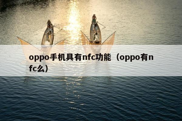 oppo手机具有nfc功能（oppo有nfc么）