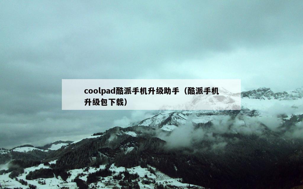 coolpad酷派手机升级助手（酷派手机升级包下载）