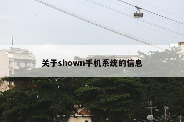 关于shown手机系统的信息