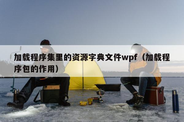 加载程序集里的资源字典文件wpf（加载程序包的作用）