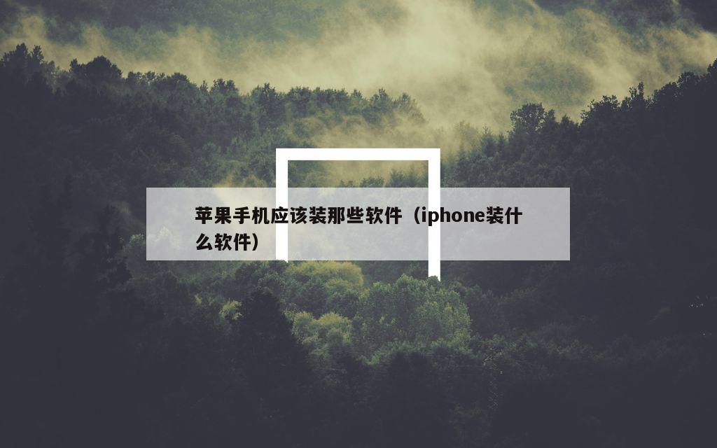 苹果手机应该装那些软件（iphone装什么软件）