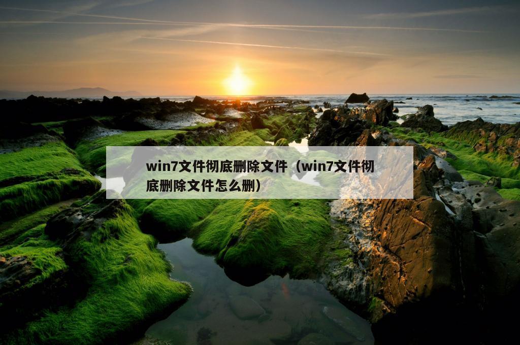 win7文件彻底删除文件（win7文件彻底删除文件怎么删）