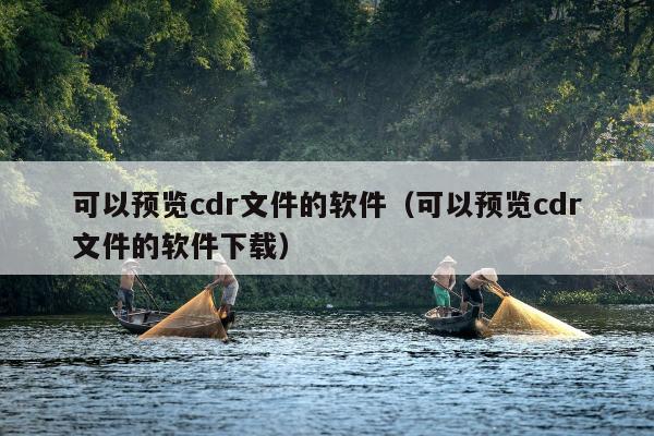 可以预览cdr文件的软件（可以预览cdr文件的软件下载）