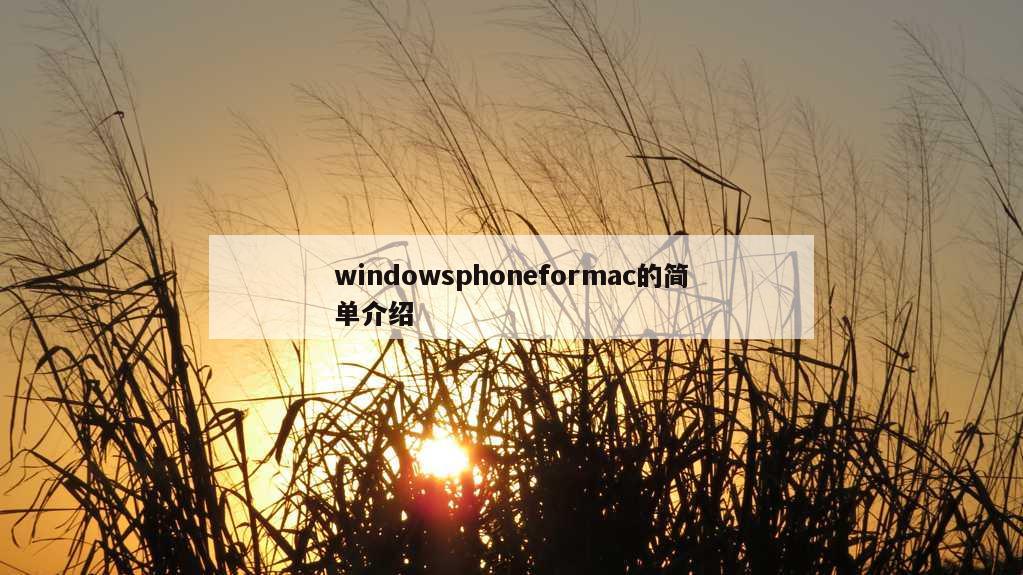 windowsphoneformac的简单介绍