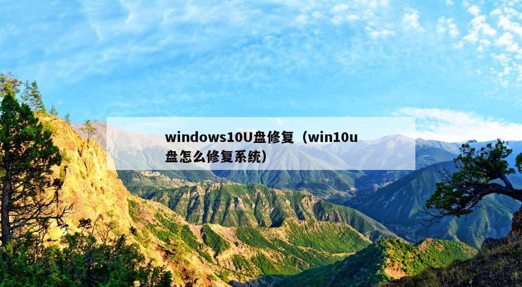 windows10U盘修复（win10u盘怎么修复系统）