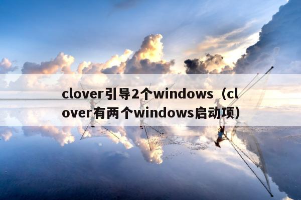 clover引导2个windows（clover有两个windows启动项）