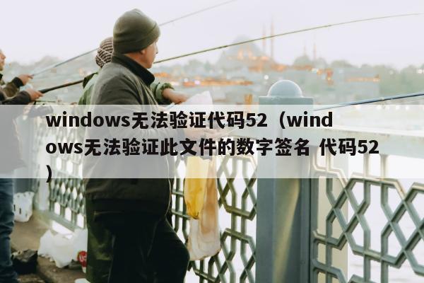 windows无法验证代码52（windows无法验证此文件的数字签名 代码52）