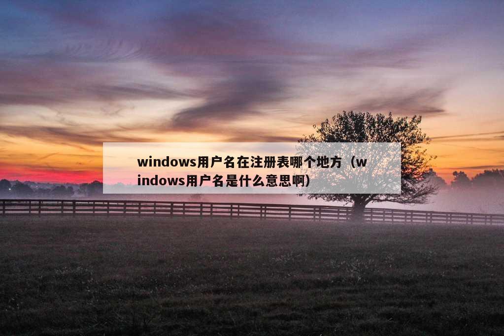 windows用户名在注册表哪个地方（windows用户名是什么意思啊）