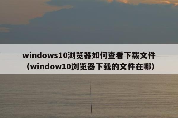 windows10浏览器如何查看下载文件（window10浏览器下载的文件在哪）