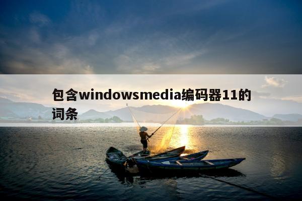 包含windowsmedia编码器11的词条